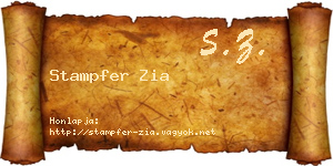 Stampfer Zia névjegykártya